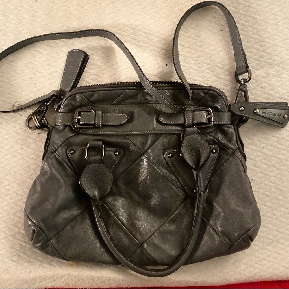 Toscani grey Leather Shoulder Bag